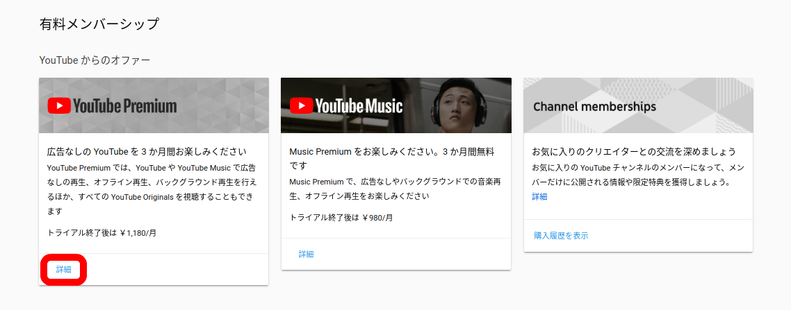 YouTubeプレミアム登録方法Web2